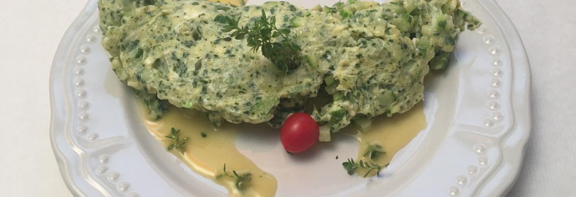 Uova strapazzate con zucchine alle erbe